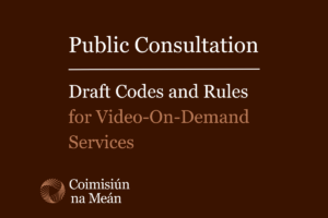 Text: Public Consultation on Draft Codes and Rules for Video On-Demand Services