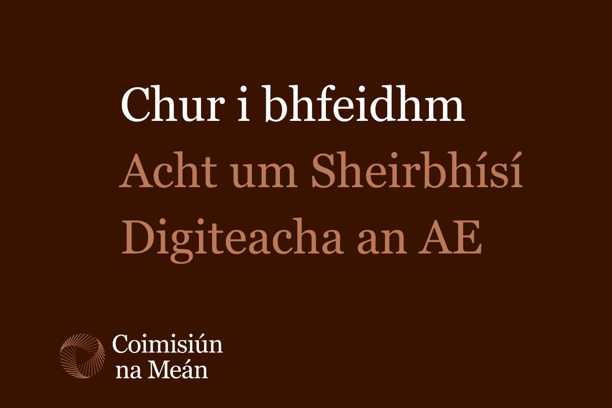 Coimisiún na Meán tar éis fáiltiú roimh chur i bhfeidhm Acht um Sheirbhísí Digiteacha an AE