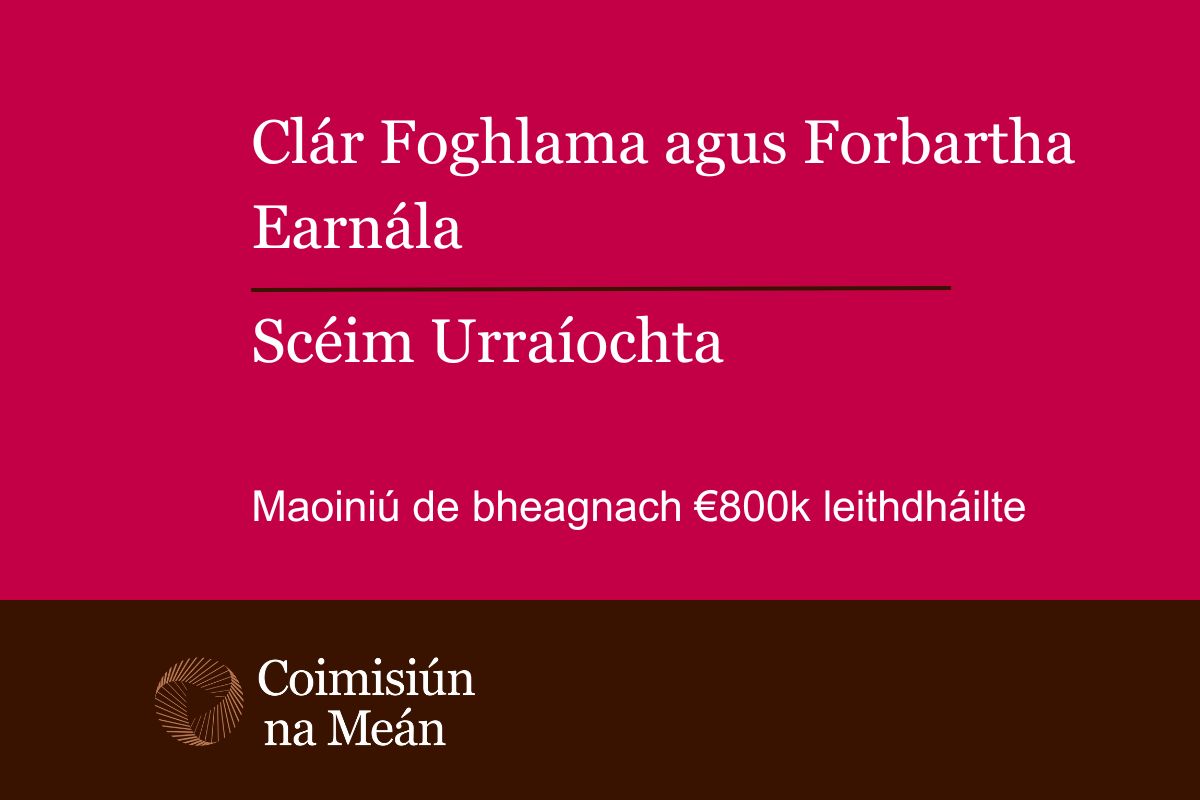 Dáileann Coimisiún na Meán maoiniú de bheagnach €800k chun tacú le réimse gníomhaíochtaí ar na meáin