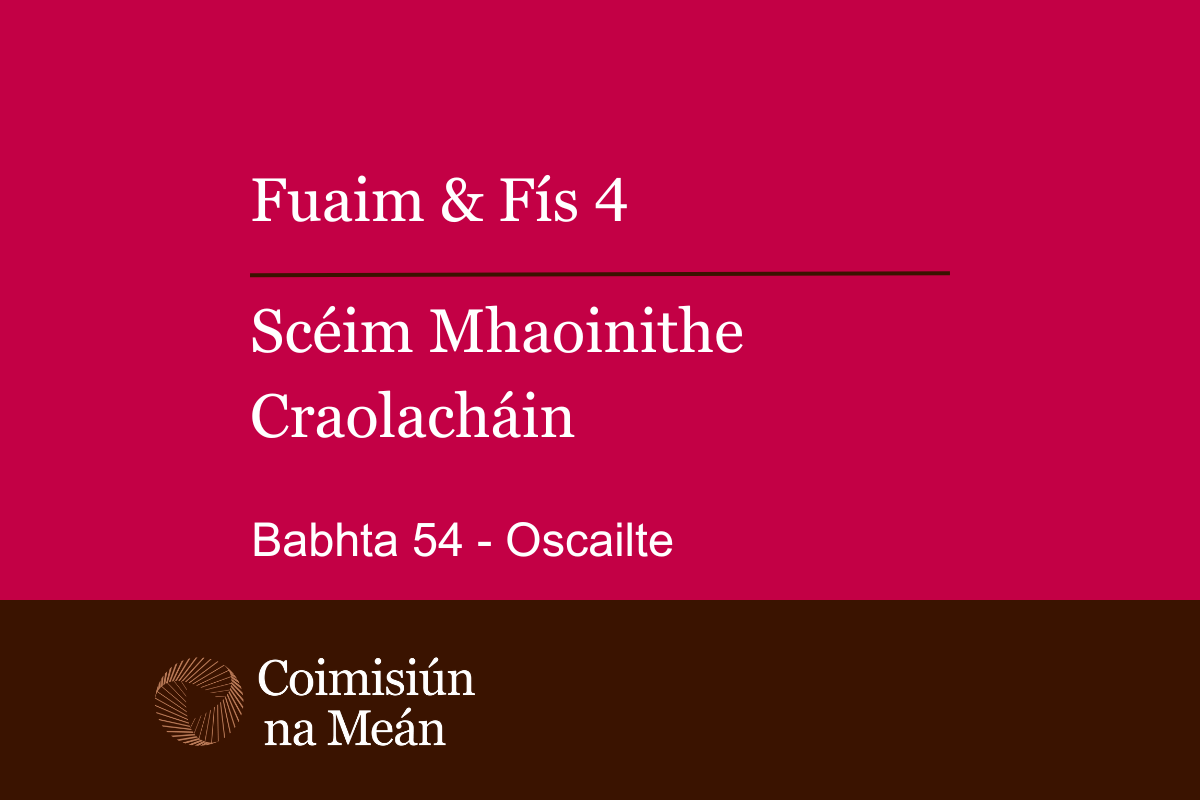 Babhta 54 Scéim Mhaoinithe Craolacháin Fuaime & Físe Oscailte